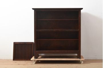 中古　松本民芸家具　A型舞良茶タンス　和モダンの空間づくりにも活躍する収納棚(下駄箱、靴箱、本箱、戸棚、食器棚)(R-055817)