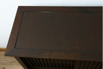 中古　松本民芸家具　A型舞良茶タンス　和モダンの空間づくりにも活躍する収納棚　(R-055817)