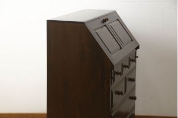 中古　松本民芸家具　T型　シックで上品な佇まいが魅力のライティングビューロー(定価約37万円)(簿記机、在宅ワーク、在宅用ワークデスク)(R-055828)