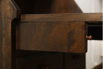 中古　松本民芸家具　T型　シックで上品な佇まいが魅力のライティングビューロー(定価約37万円)(簿記机、在宅ワーク、在宅用ワークデスク)(R-055828)