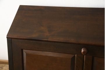 中古　松本民芸家具　T型　シックで上品な佇まいが魅力のライティングビューロー(定価約37万円)(簿記机、在宅ワーク、在宅用ワークデスク)(R-055828)