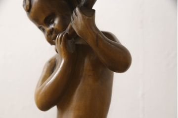イギリスビンテージ　彫刻　天板から脚に至るまで凝ったつくりが魅力的な高級サイドテーブル(飾り台、花台、ヴィンテージ)(R-055832)