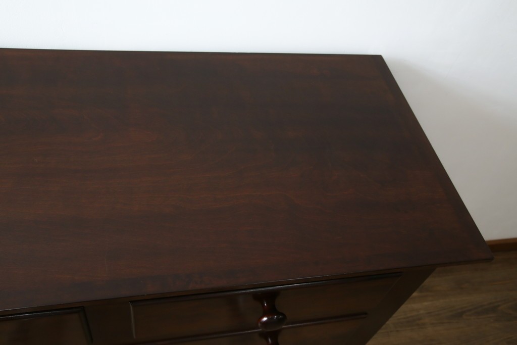 中古　美品　松本民芸家具　シックなインテリアと相性の良いE型チェスト　定価約50万円相当　(R-055834)