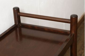中古　美品　松本民芸家具　シックな雰囲気漂うB型ワゴン(サイドワゴン、キッチンワゴン、キャスターワゴン、花台)(R-055840)