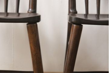 中古　美品　松本民芸家具　220F型　シックな佇まいが魅力的なチェア2脚セット(ダイニングチェア、板座チェア、椅子)(R-055841)