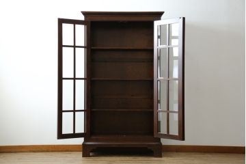 中古　松本民芸家具　シックなインテリアと相性の良いC型書棚(本箱、飾り棚、収納棚、キャビネット)(R-055846)