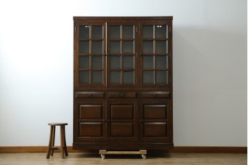 【SY様ご決済用】中古　松本民芸家具　和モダンな佇まいが美しいG-III型面取り食器棚　定価約83万円　(R-055850)