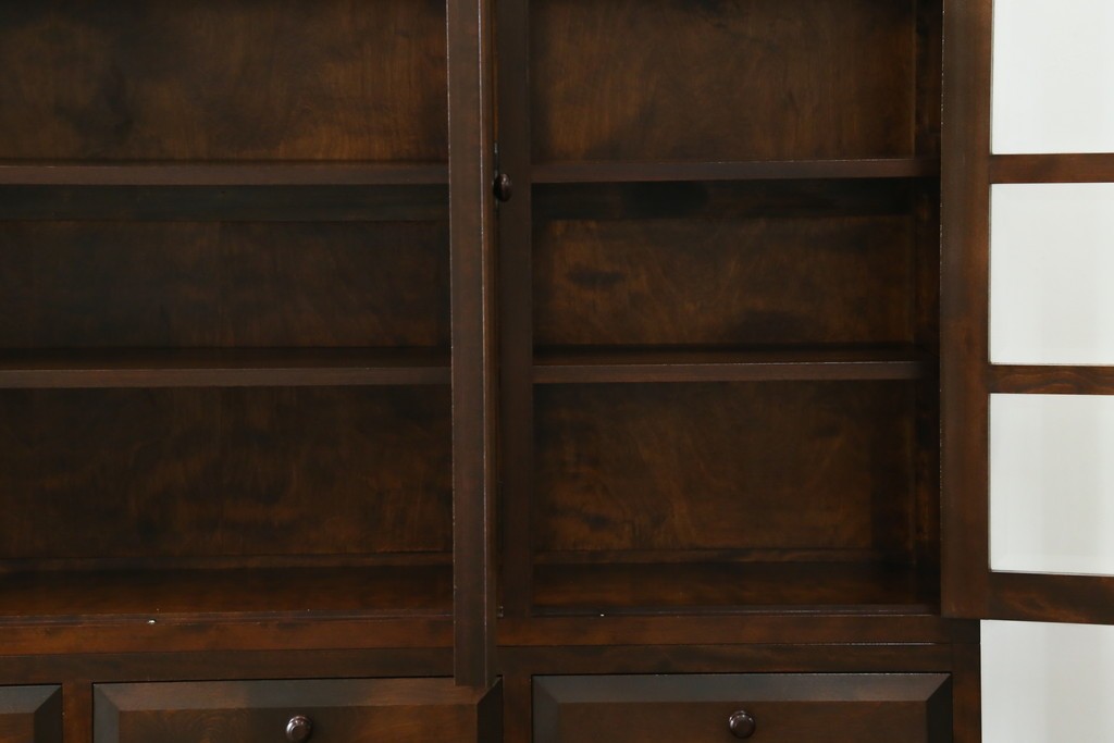 【SY様ご決済用】中古　松本民芸家具　和モダンな佇まいが美しいG-III型面取り食器棚　定価約83万円　(R-055850)