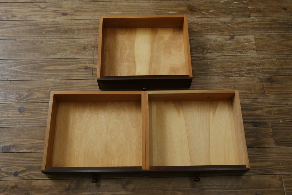 【SY様ご決済用】中古　松本民芸家具　和モダンな佇まいが美しいG-III型面取り食器棚　定価約83万円　(R-055850)