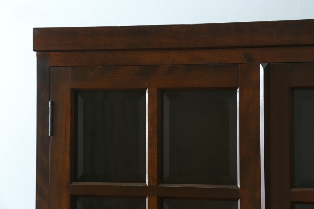 【SY様ご決済用】中古　松本民芸家具　和モダンな佇まいが美しいG-III型面取り食器棚　定価約83万円　(R-055850)