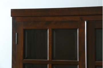 【SY様ご決済用】中古　松本民芸家具　和モダンな佇まいが美しいG-III型面取り食器棚　定価約83万円　(R-055850)