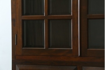 【SY様ご決済用】中古　松本民芸家具　和モダンな佇まいが美しいG-III型面取り食器棚　定価約83万円　(R-055850)