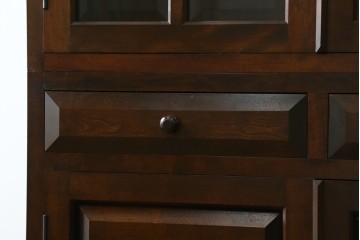 【SY様ご決済用】中古　松本民芸家具　和モダンな佇まいが美しいG-III型面取り食器棚　定価約83万円　(R-055850)