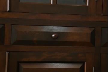 【SY様ご決済用】中古　松本民芸家具　和モダンな佇まいが美しいG-III型面取り食器棚　定価約83万円　(R-055850)