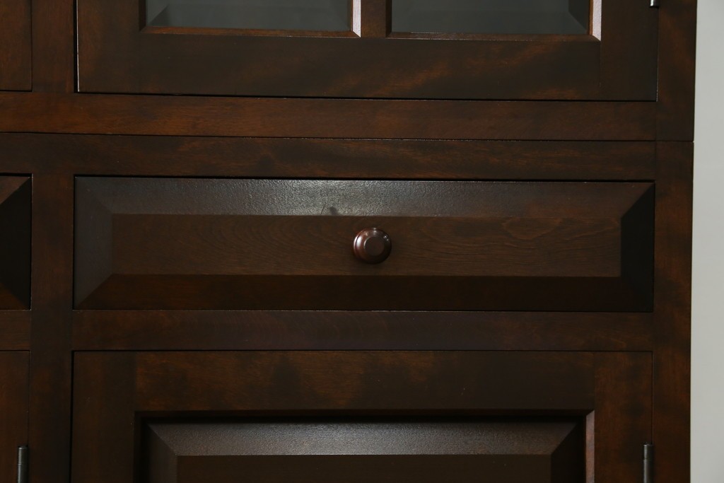 【SY様ご決済用】中古　松本民芸家具　和モダンな佇まいが美しいG-III型面取り食器棚　定価約83万円　(R-055850)