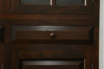 【SY様ご決済用】中古　松本民芸家具　和モダンな佇まいが美しいG-III型面取り食器棚　定価約83万円　(R-055850)