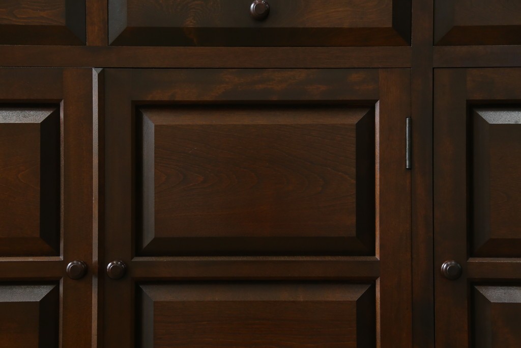 【SY様ご決済用】中古　松本民芸家具　和モダンな佇まいが美しいG-III型面取り食器棚　定価約83万円　(R-055850)