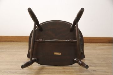 中古　美品　松本民芸家具　カフェ風インテリアにオススメのキャプテンチェア(アームチェア、板座チェア、ダイニングチェア)(R-055852)