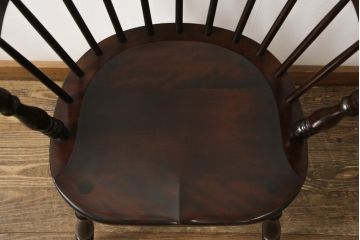 中古　美品　松本民芸家具　カフェ風インテリアにオススメのキャプテンチェア(アームチェア、板座チェア、ダイニングチェア)(R-055853)