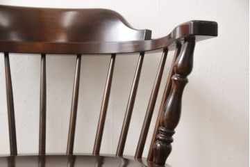 中古　美品　松本民芸家具　カフェ風インテリアにオススメのキャプテンチェア(アームチェア、板座チェア、ダイニングチェア)(R-055854)