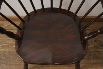 中古　美品　松本民芸家具　カフェ風インテリアにオススメのキャプテンチェア(アームチェア、板座チェア、ダイニングチェア)(R-055856)