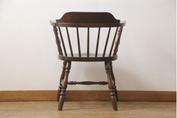 中古　美品　松本民芸家具　カフェ風インテリアにオススメのキャプテンチェア(アームチェア、板座チェア、ダイニングチェア)(R-055856)