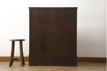 中古　国産民芸家具　カバ材　ころんとした取っ手が可愛らしいライティングビューロー(在宅ワーク、在宅用、ワークデスク、チェスト、引き出し)(R-055858)