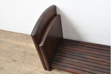 中古　美品　国産民芸家具　用途に合わせてフレキシブルに使えるブックスタンド2台セット(本立て)(R-055861)