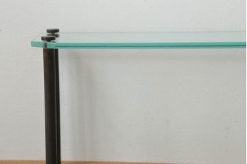 アンティーク家具　立体的なディスプレイが楽しめる真鍮フレーム・ガラス棚板の飾り棚(陳列棚、店舗什器、展示台)(R-055865)