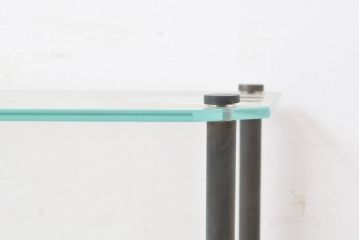 アンティーク　店舗什器におすすめ!真鍮フレーム・ガラス棚板のディスプレイ棚2セット(陳列棚、飾り棚、展示台)(R-055869)