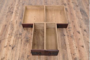 極上品・極美品!　完全オリジナル　総欅材製・厚手金具の素晴らしい作り!アンティーク佐渡船箪笥(掛硯型、懸硯型、時代箪笥、工芸箪笥、骨董)(R-055889)