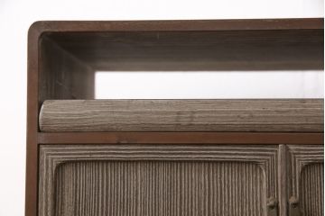 ビンテージ　昭和中期　前面フチ桑材　小ぶりで上品な総桐箪笥(小引き出し、桐たんす、収納棚、ヴィンテージ)(R-055891)