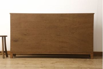 中古　美品　当店オリジナル・特別仕様!　昭和レトロ　3×5マス　オーク材　どこか懐かしさを感じる杢目の美しいパタパタ収納棚(マス目棚、戸棚、キャビネット)(R-055892)