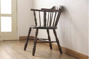 中古　美品　松本民芸家具　#91型　落ち着きのある大人カフェ風インテリアが叶うキャプテンチェア(アームチェア、板座チェア、椅子、ダイニングチェア)(R-055896)