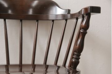 中古　美品　松本民芸家具　#91型　落ち着きのある大人カフェ風インテリアが叶うキャプテンチェア(アームチェア、板座チェア、椅子、ダイニングチェア)(R-055896)