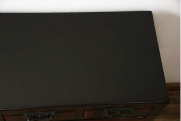 中古　美品　民芸城山　重厚な雰囲気漂う高級品の一閑張りチェスト(一貫張り、衣装箪笥、収納タンス、たんす、引き出し)(R-055901)