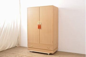 中古　国産　コートなど大切な洋服の収納に!高級総桐箪笥ワードローブ(並厚)(洋服箪笥、桐たんす、タンス)(R-055919)