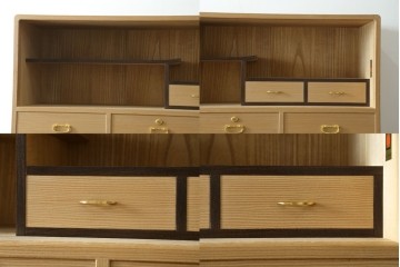 中古　美品　伝統工芸品　名古屋総桐箪笥(並厚・四方丸)　衣装盆に至るまで凝ったつくりの高級品着物箪笥　(R-055924)
