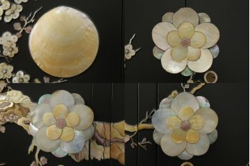 中古　美品　最高級品　組立て式　希少!豪華絢爛な装飾が存在感を放つ螺鈿細工のワードローブ(衣装タンス、収納棚、洋服タンス)(定価約500万円)(R-055928)