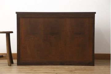 中古　松本民芸家具　天板リメイク　和・洋問わずに取り入れやすいシンプルなローチェスト(ローボード、テレビ台、衣装箪笥、整理箪笥、引き出し)(R-055929)