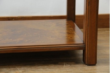 中古　美品　高級ヨーロッパ輸入家具　マホガニー材　サイドテーブル　定価約18万円　(R-055939)