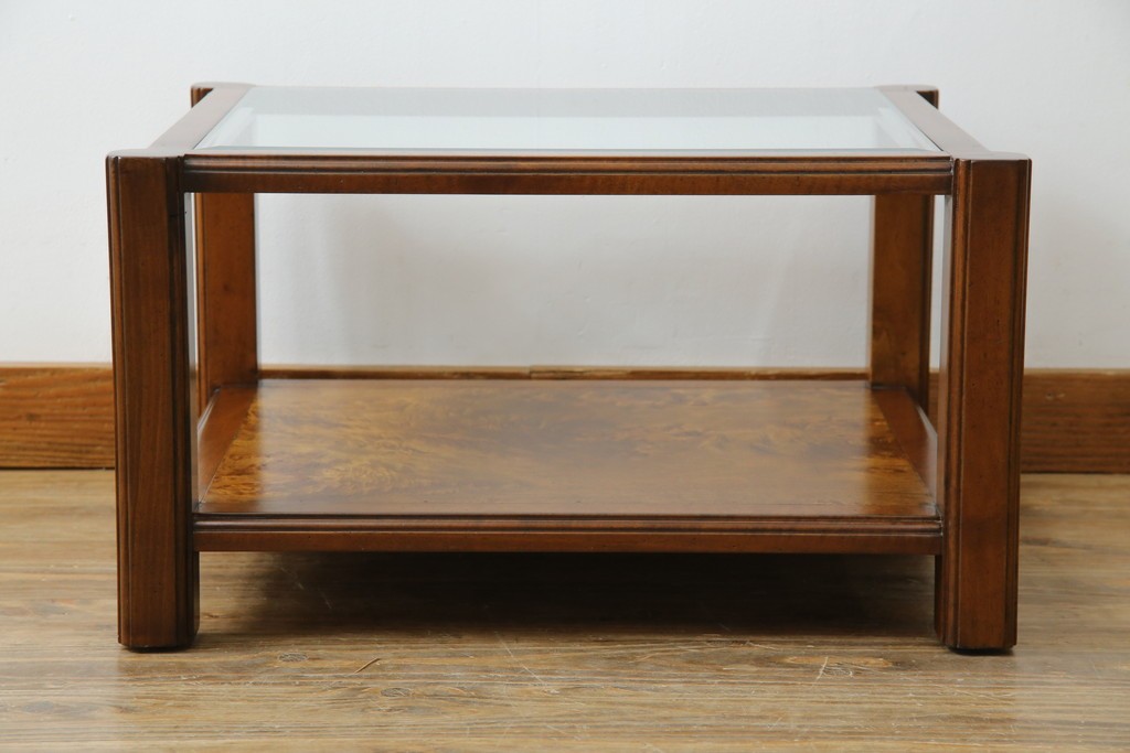 中古　美品　高級ヨーロッパ輸入家具　マホガニー材　サイドテーブル　定価約18万円　(R-055939)