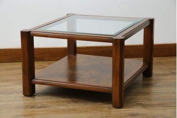 中古　美品　高級ヨーロッパ輸入家具　マホガニー材　サイドテーブル　定価約18万円　(R-055939)