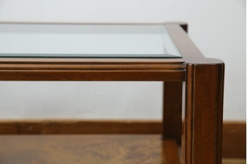 中古　美品　高級ヨーロッパ輸入家具　マホガニー材　サイドテーブル　定価約18万円　(R-055939)