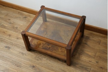 中古　美品　高級ヨーロッパ輸入家具　マホガニー材　サイドテーブル　定価約18万円　(R-055939)