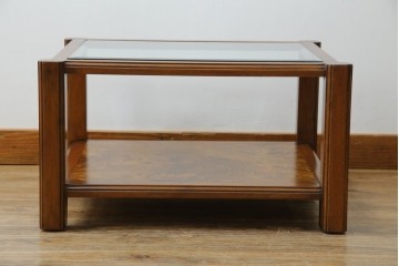 中古　美品　高級ヨーロッパ輸入家具　マホガニー材　サイドテーブル　定価約18万円　(R-055939)