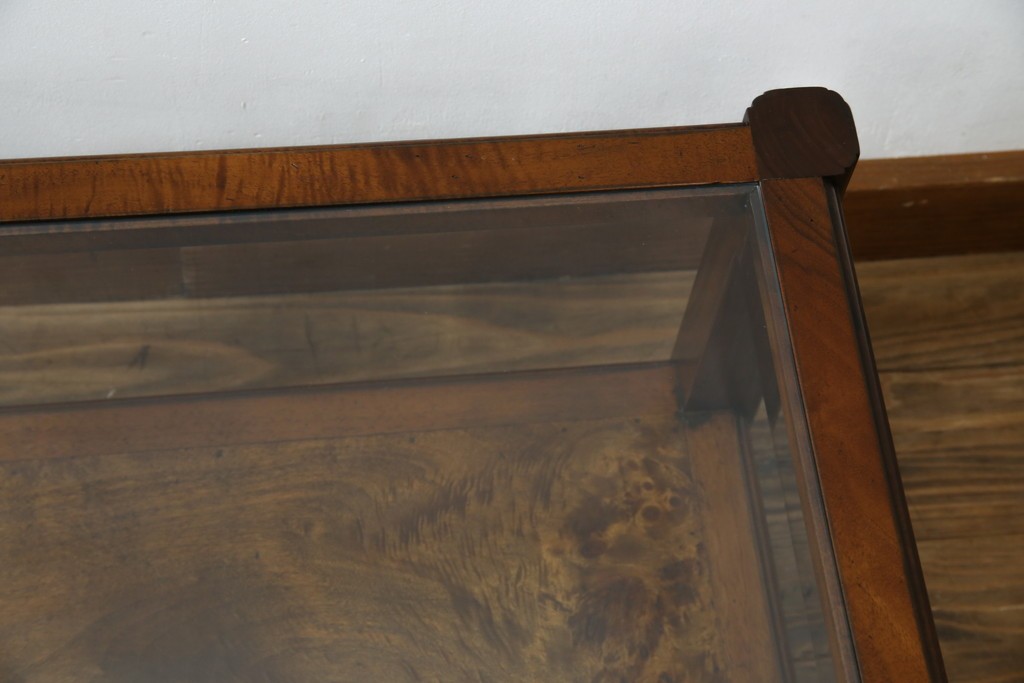 中古　美品　高級ヨーロッパ輸入家具　マホガニー材　サイドテーブル　定価約18万円　(R-055939)