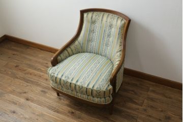 中古　美品　DREXEL HERITAGE(ドレクセルヘリテイジ)　温かみある色合いがかわいらしい1人掛けソファ+オットマンセット(一人掛け、アームチェア)(R-055943)