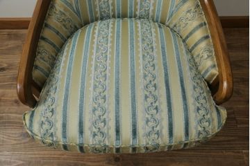 中古　美品　DREXEL HERITAGE(ドレクセルヘリテイジ)　温かみある色合いがかわいらしい1人掛けソファ+オットマンセット(一人掛け、アームチェア)(R-055943)