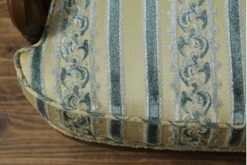 中古　美品　DREXEL HERITAGE(ドレクセルヘリテイジ)　温かみある色合いがかわいらしい1人掛けソファ+オットマンセット(一人掛け、アームチェア)(R-055943)